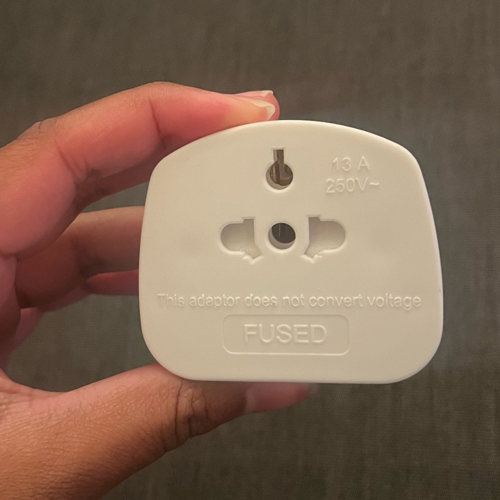 White Electrical Travel Adapter Plug for the UK, England, Ireland, Scotland